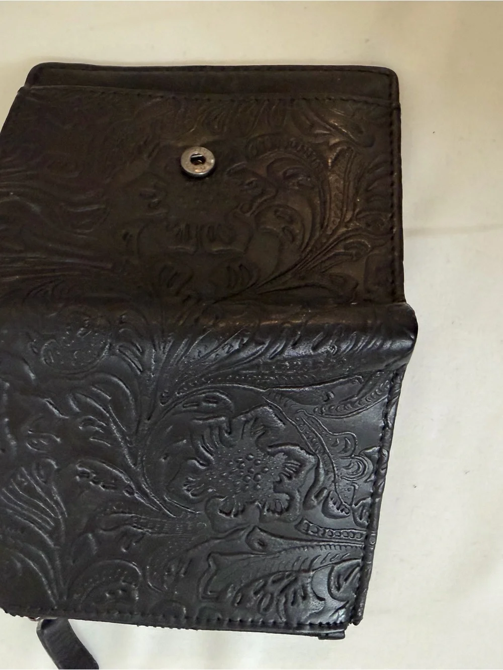 Black Embossed Genuine Leather Women's Wallet